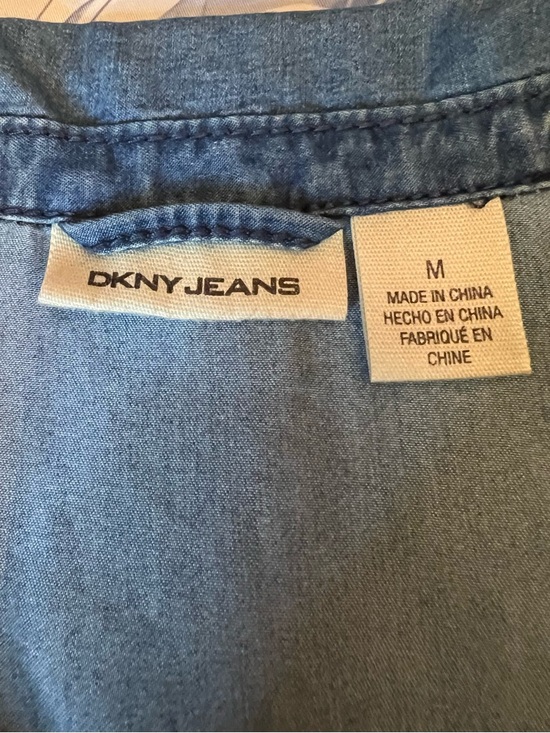 Dkny Sleeveless Denim Zip-Front Midi Dress in Blue - Picture 12 of 15